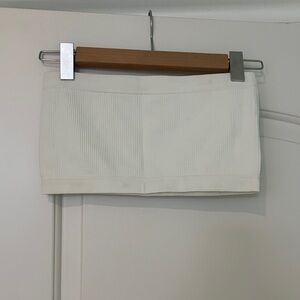 Garage White Ribbed Crop Top